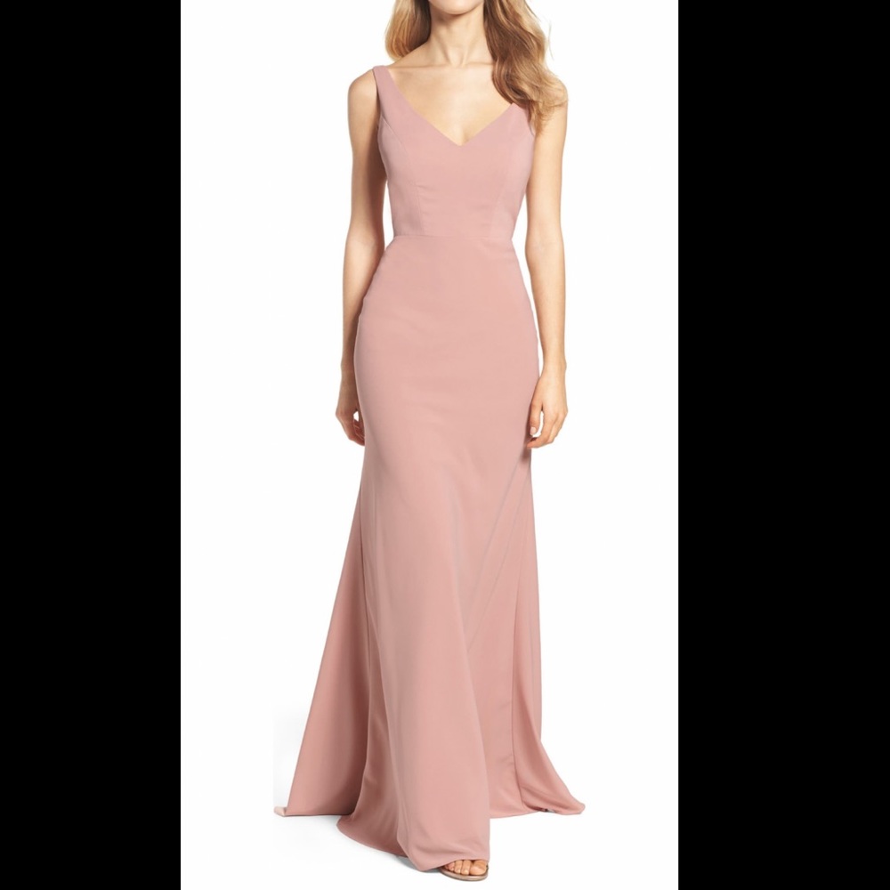 Jenny Yoo - Delaney Tie Back V-Neck Gown